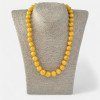 Pressed amber necklace butter color 48 cm long-Amber necklaces-Home