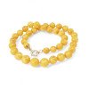 Pressed amber necklace butter color 48 cm long-Amber necklaces-Home