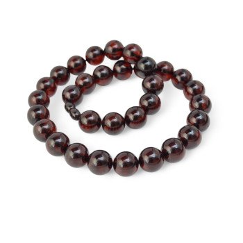 Pressed amber necklace for adults Cherry 15mm-Amber necklaces-Home