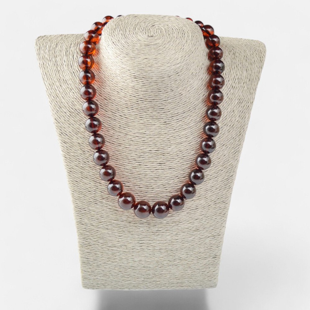 Pressed amber necklace for women gift idea for Birthdays-Amber necklaces-Home
