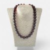 Pressed amber necklace for women 15 mm beads-Amber necklaces-Home