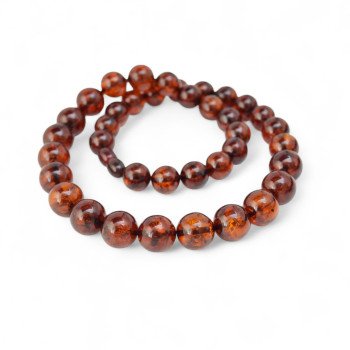 Pressed amber necklace with modified Baltic amber-Amber necklaces-Home
