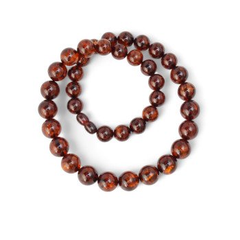 Pressed amber necklace with modified Baltic amber-Amber necklaces-Home
