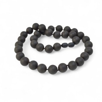 Pressed raw amber necklace for adults 11mm-Amber necklaces-Home