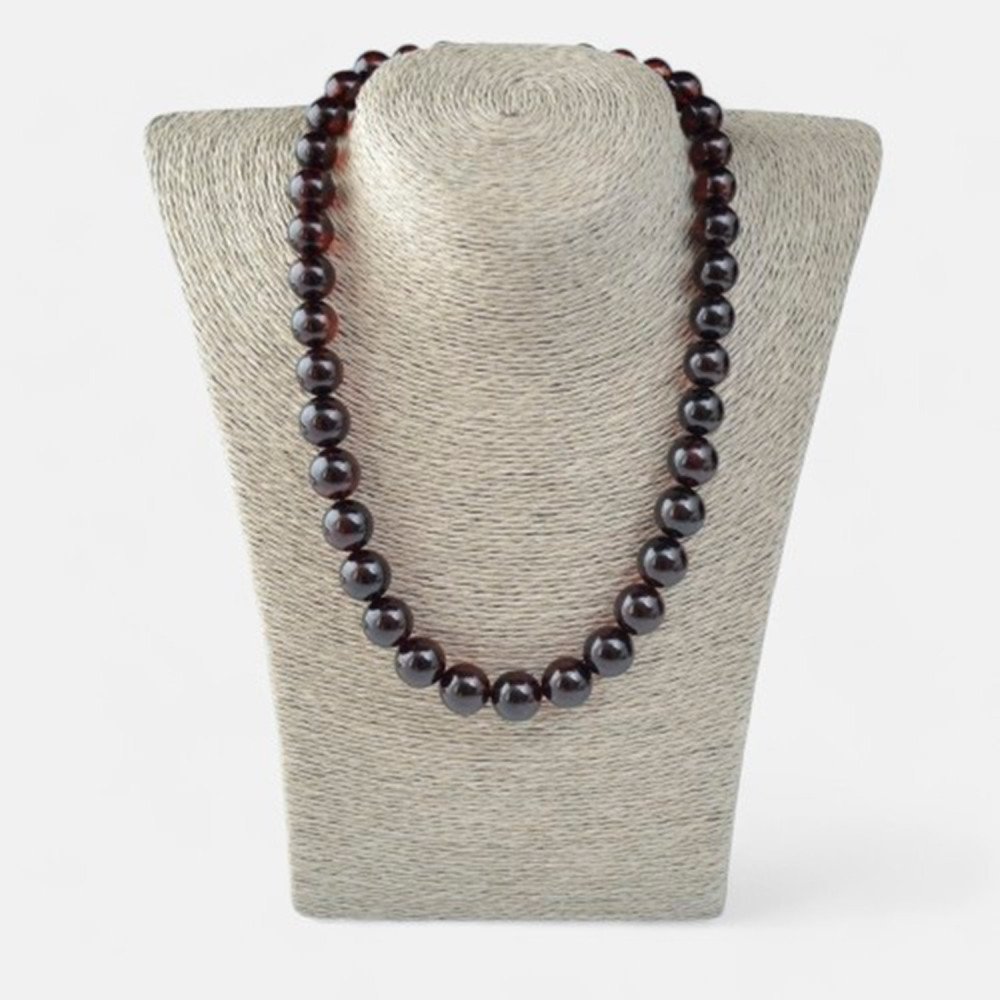 Pressed amber necklace for adults - Anniversary gift idea-Amber necklaces-Home