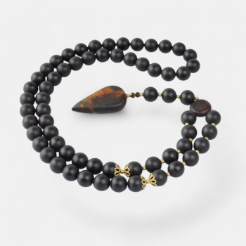 Men's necklace with pressed amber beads-Amber necklaces-Home