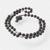 Pressed amber necklace for men gift idea with cross pendant-Amber necklaces-Home