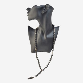 Pressed amber necklace for men gift idea with cross pendant-Amber necklaces-Home