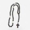 Pressed amber necklace for men gift idea with cross pendant-Amber necklaces-Home