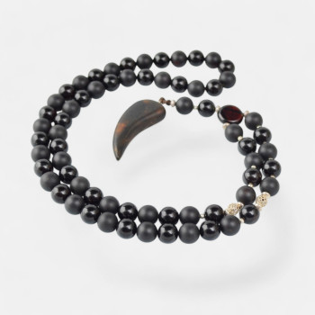 Pressed amber necklace for men - Husband gift-Amber necklaces-Home