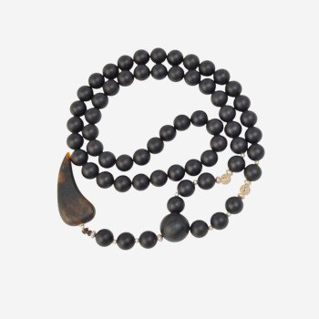 Long Pressed amber necklace gift for husband-Amber necklaces-Home