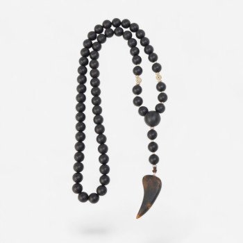 Long Pressed amber necklace gift for husband-Amber necklaces-Home