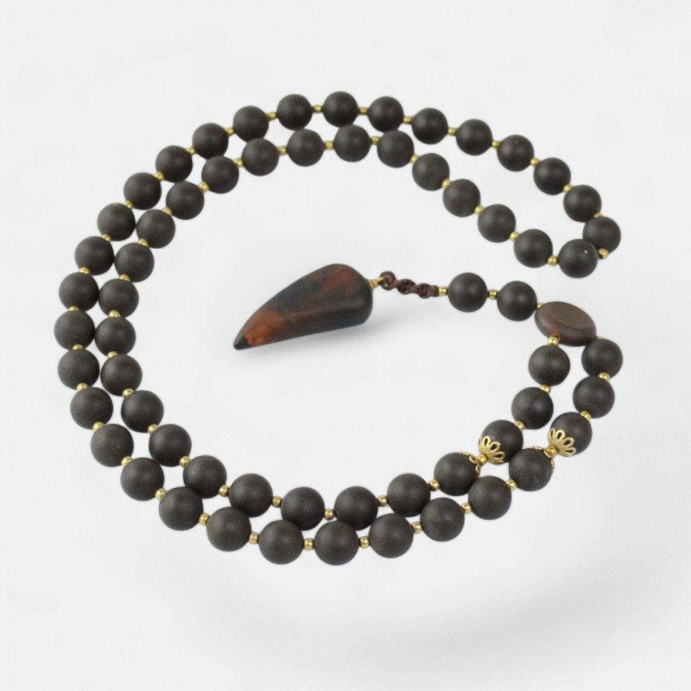 Pressed men's amber necklace Birthday gift-Amber necklaces-Home