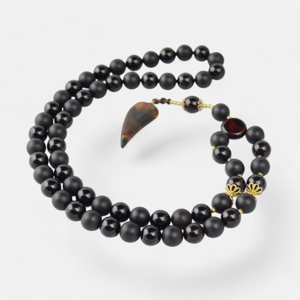 Pressed men's fashion amber necklace Gift for husband-Amber necklaces-Home