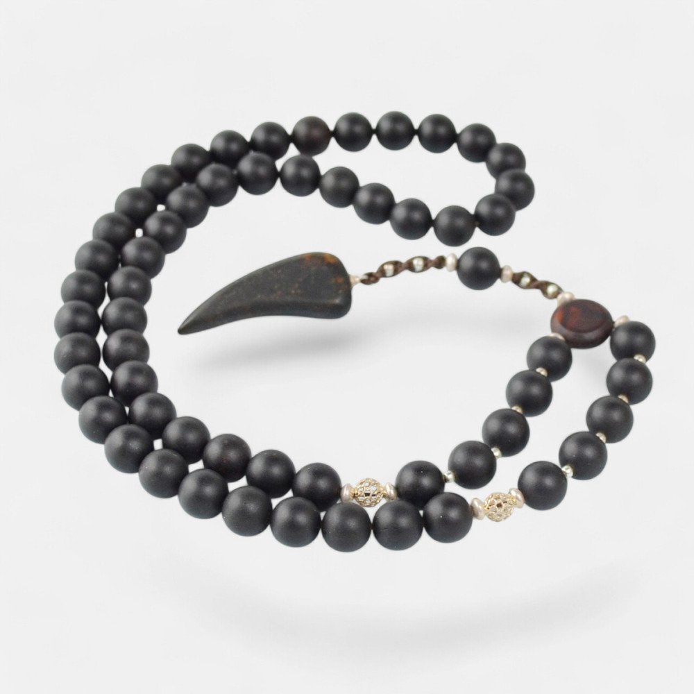 Pressed raw amber necklace - Men's necklace gift-Amber necklaces-Home