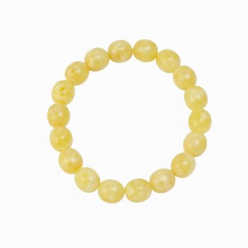 Olive pressed amber bracelet for women birthday gift-Amber bracelets-Home