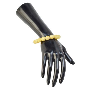 Olive pressed amber bracelet for women birthday gift-Amber bracelets-Home