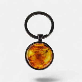 Pressed amber gemstone pendant keys-Amber keychain-Other