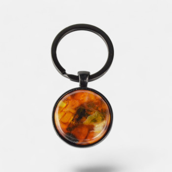 Pressed amber keychain keys pendant gift for Her-Amber keychain-Other