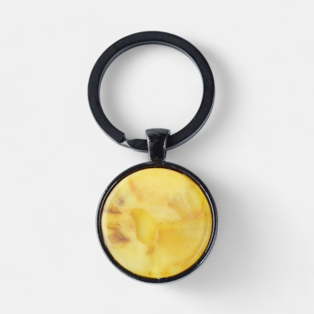 Pressed Baltic amber keychain for keys-Amber keychain-Other