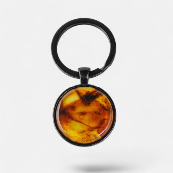 Pressed polished amber cabochon pendant for keys for Husband gift-Amber keychain-Other