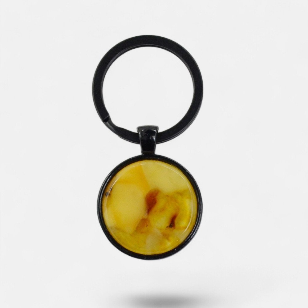 Yellow amber keychain - Pressed amber-Amber keychain-Other
