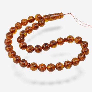 Pressed Amber Islamic Rosary Misbaha Gift for Islamic Devotion-Islamic Prayer rosary-Amber rosaries