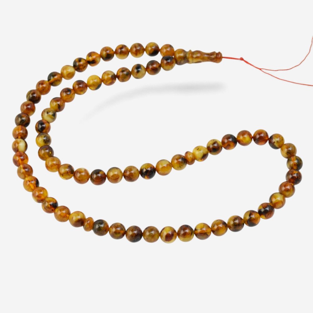 Pressed Amber Beads – For Muslim Dhikr-Islamic Prayer rosary-Amber rosaries