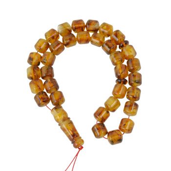 Unique Baltic amber rosary with pressed beads-Amber rosaries-Home