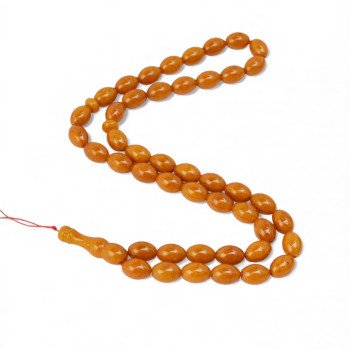 Butterscotch pressed amber rosary 45 beads-Amber rosaries-Home