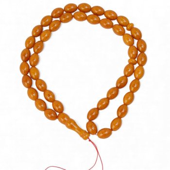 Butterscotch pressed amber rosary 45 beads-Amber rosaries-Home
