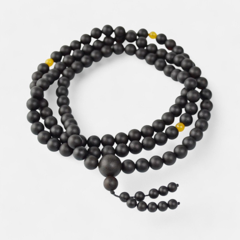 Modified Amber buddhist gemstone rosary 108 worry beads-Amber rosaries-Home