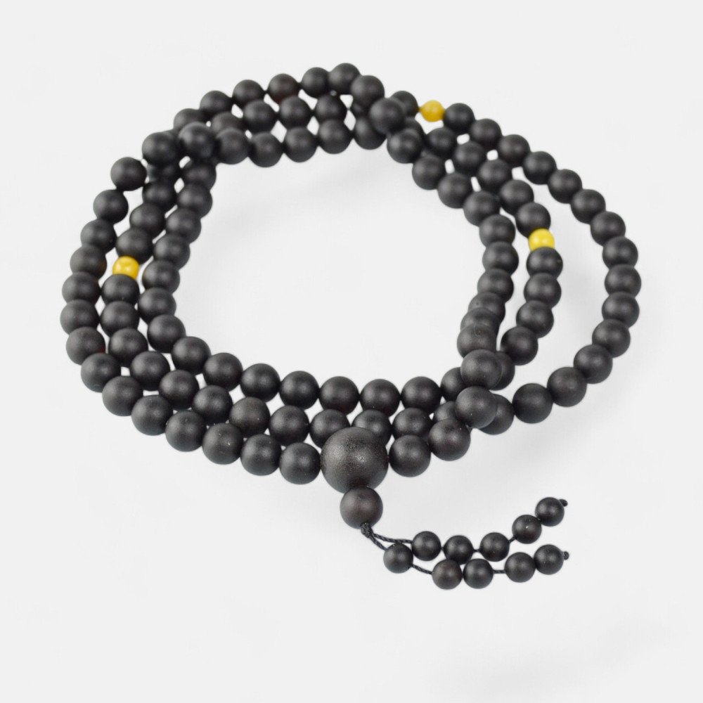 Pressed Amber buddhist rosary 108 worry beads-Amber rosaries-Home