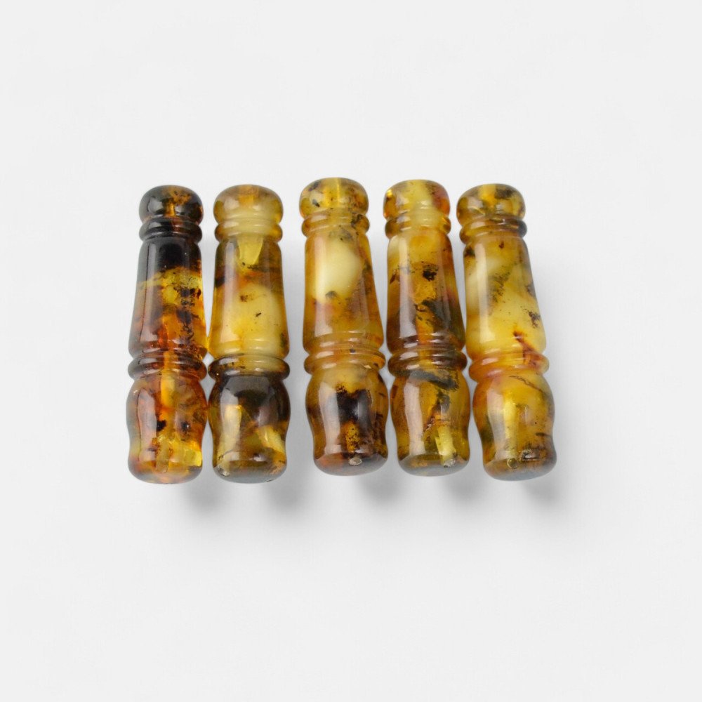 Pressed amber minaret green color for muslim rosary-Amber minarets-Other