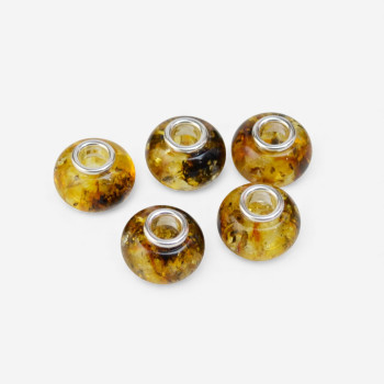 Pressed amber beads for jewelry making 1 pcs-Amber beads-Other