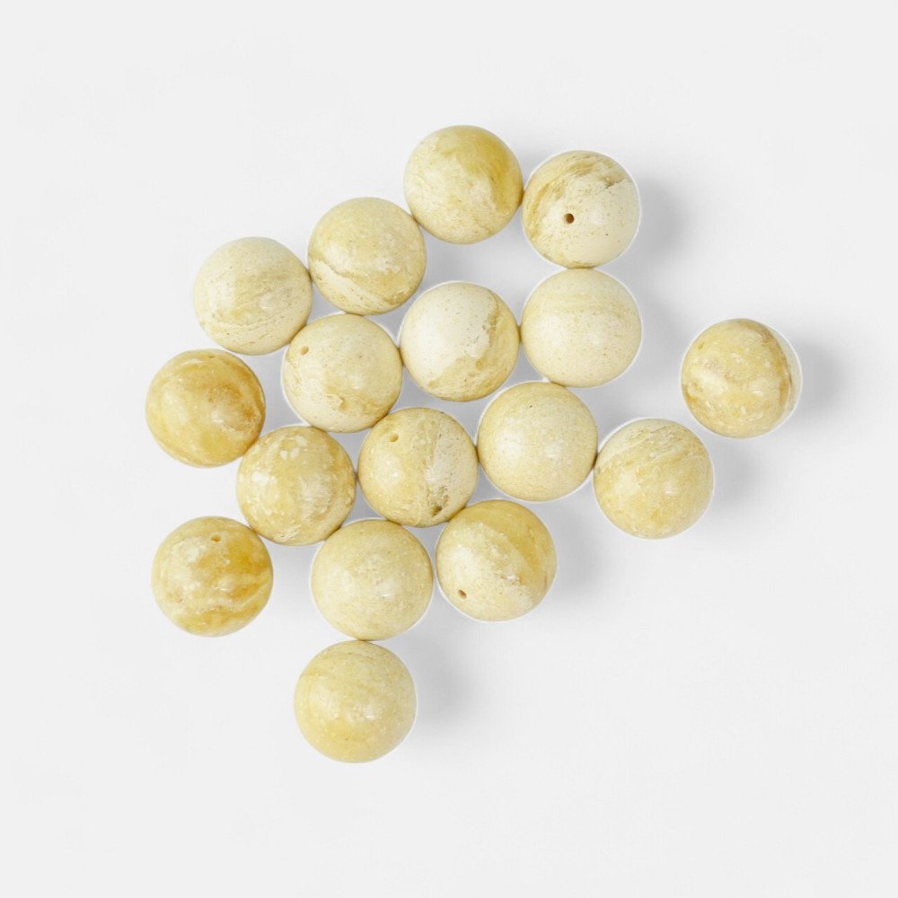 Pressed white amber beads 5 pcs wholesale supplies-Amber beads-Other