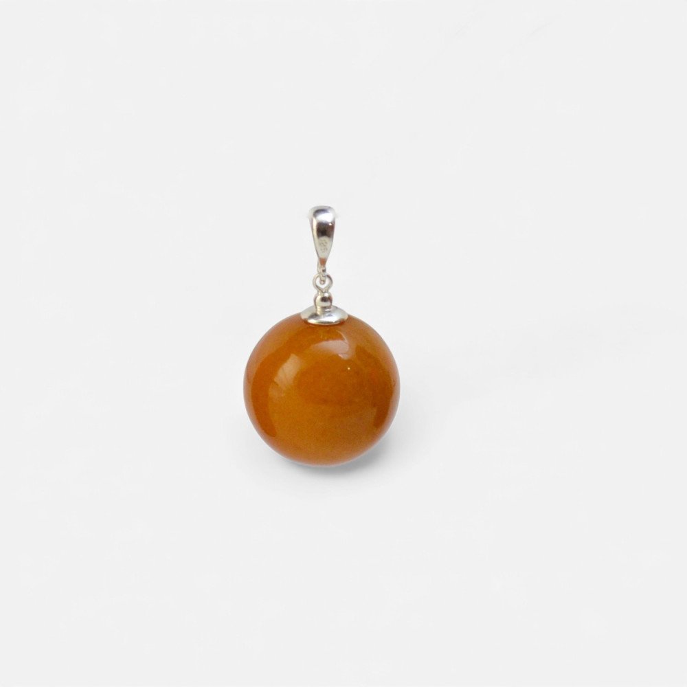 Pressed amber pendant with silver 925 - Unique gift-Amber pendants-Other