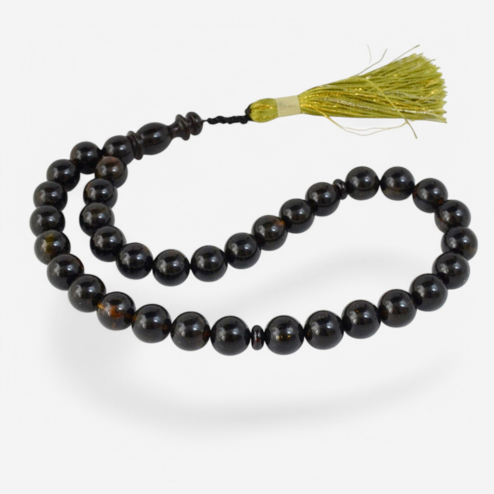 11mm Pressed Amber Prayer Beads – Unique Kehribar-Islamic Prayer rosary-Amber rosaries