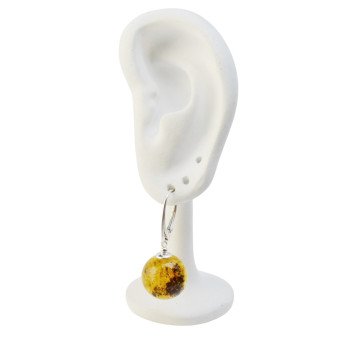 Pressed amber earrings with silver 925 - Gift idea-Amber earrings-Other