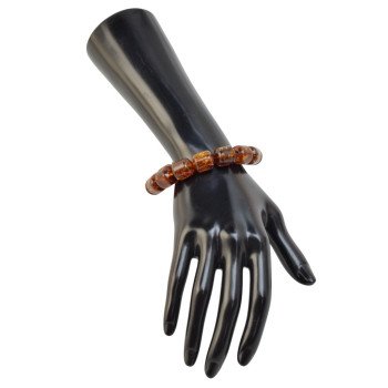Pressed men's bracelet with Baltic amber beads-Amber bracelets-Home