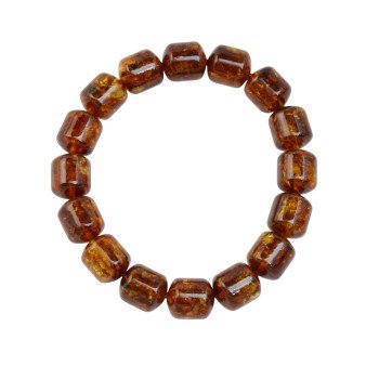 Pressed men's bracelet with Baltic amber beads-Amber bracelets-Home