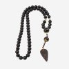Pressed amber necklace for men with pendant - Men's gift idea-Amber necklaces-Home