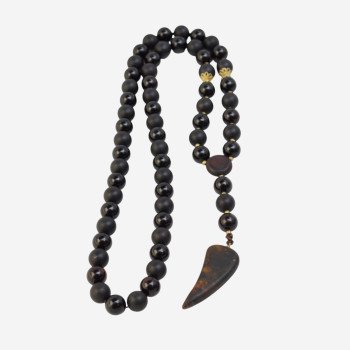 Pressed men's amber necklace Birthday gift for husband-Amber necklaces-Home