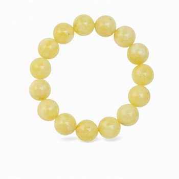 White milky pressed amber bracelet for adults gift idea-Amber bracelets-Home
