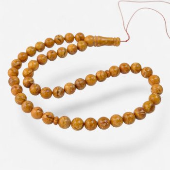 Pressed amber rosary - 45 spiritual practice beads-Amber rosaries-Home