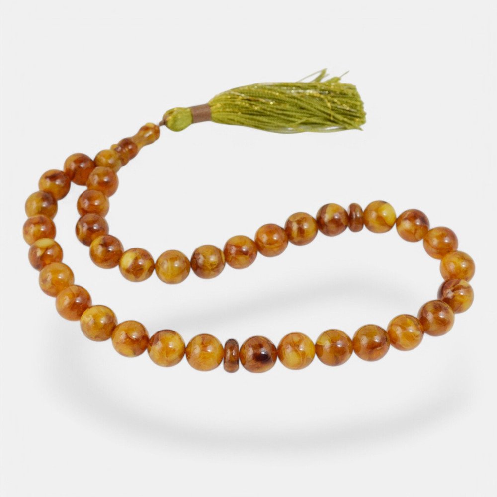 Pressed amber rosary - Daily dhikr rosary-Islamic Prayer rosary-Amber rosaries