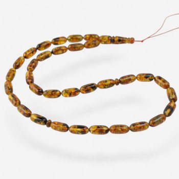 Traditional prayer beads with Baltic amber Tube beads-Amber rosaries-Home