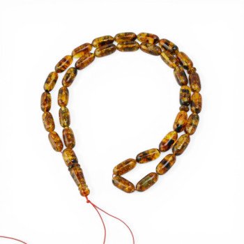 Traditional prayer beads with Baltic amber Tube beads-Amber rosaries-Home