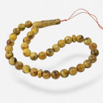 Compact prayer beads - Pressed amber rosary gift-Amber rosaries-Home