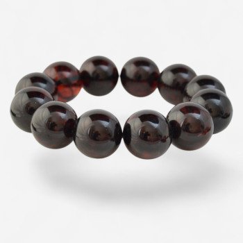 Round 19mm bead bracelet christmas gift for him - Amber bracelet-Amber bracelets-Home